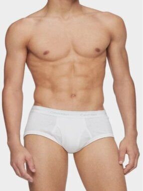 Calvin Klein Cotton Classics 4 Pack Men's Brief Underwear (White) Size 2XL
